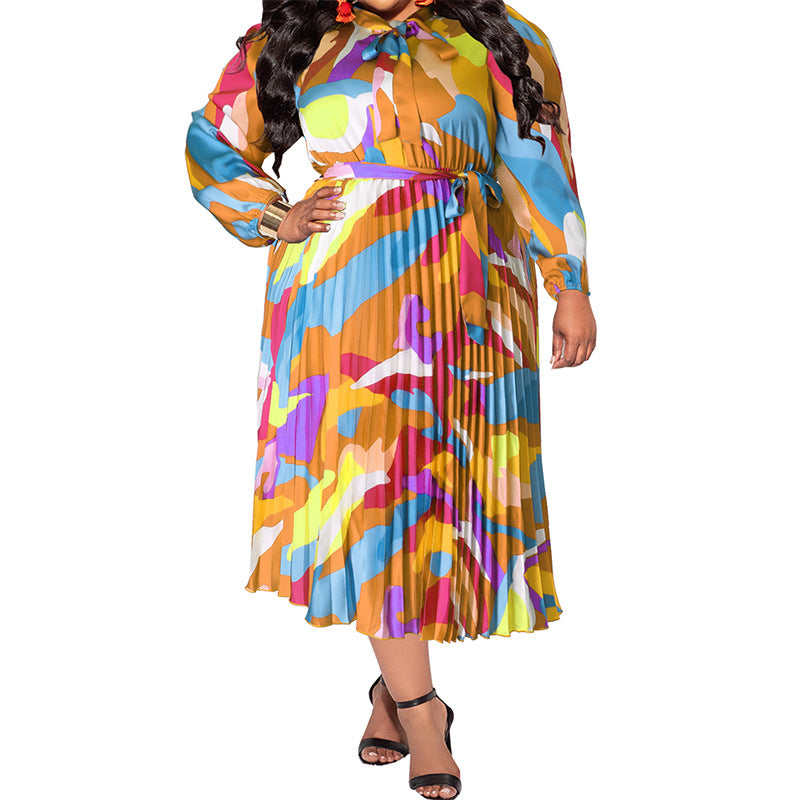 Women's Large Autumn Pleated Collar Long Sleeve Clothing