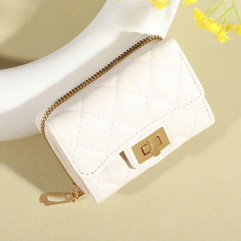 Women's Korean Rhombus Simple Multiple Slots Purses