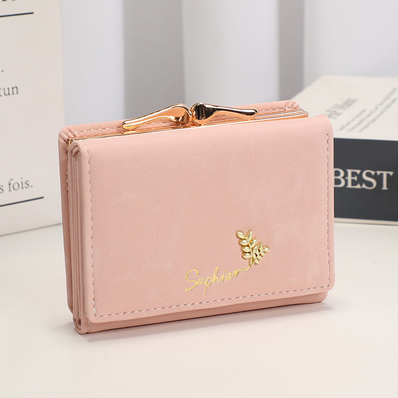 Women's Simple Folding National Style Fresh Flannel Ladies Wallets