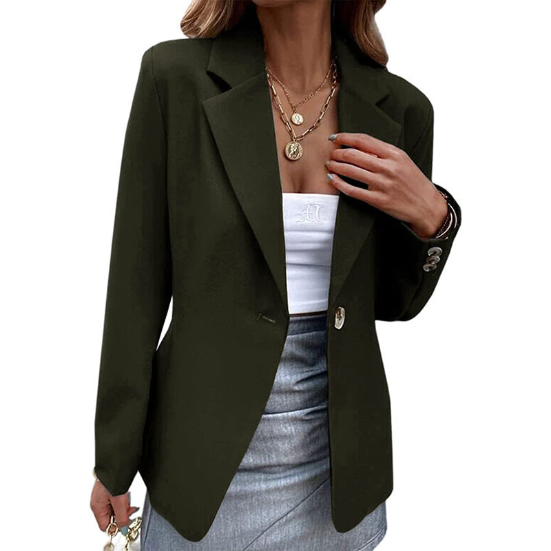 Graceful Women's Casual Long-sleeved Solid Color Small Suit