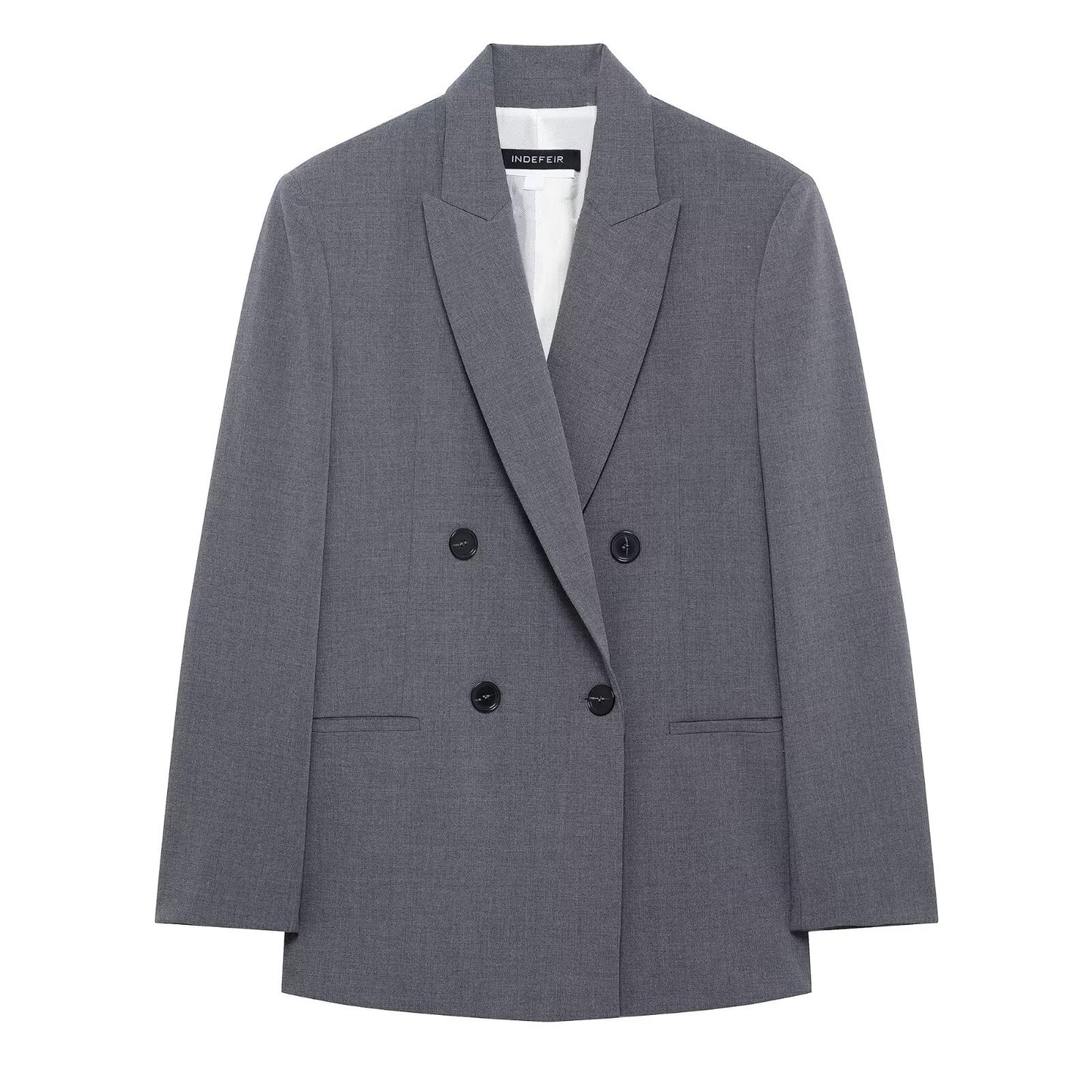 Women's Homemade Classic Padded Shoulder Double Breasted Blazers