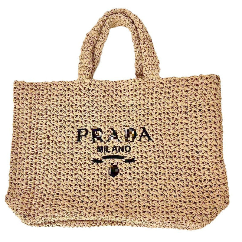 Women's Woven Handmade Beach Mori Style Solid Handbags