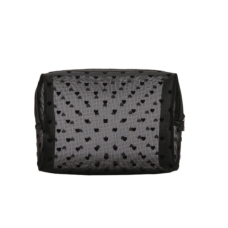 Color Flocking Mesh Clutch Carrying Wash Lock