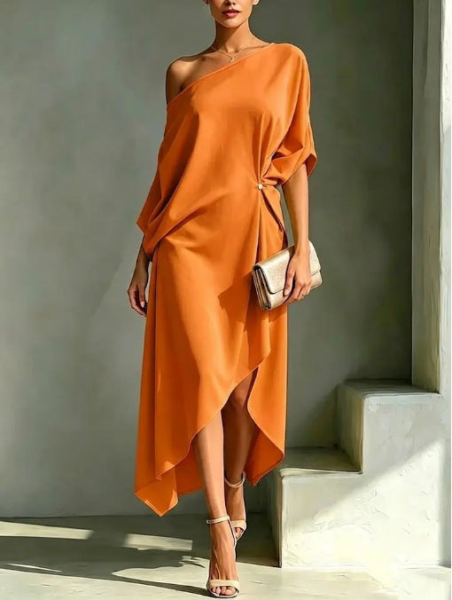 Women's Elegant Minimalist Cotton Linen Sleeveless One-piece Dress