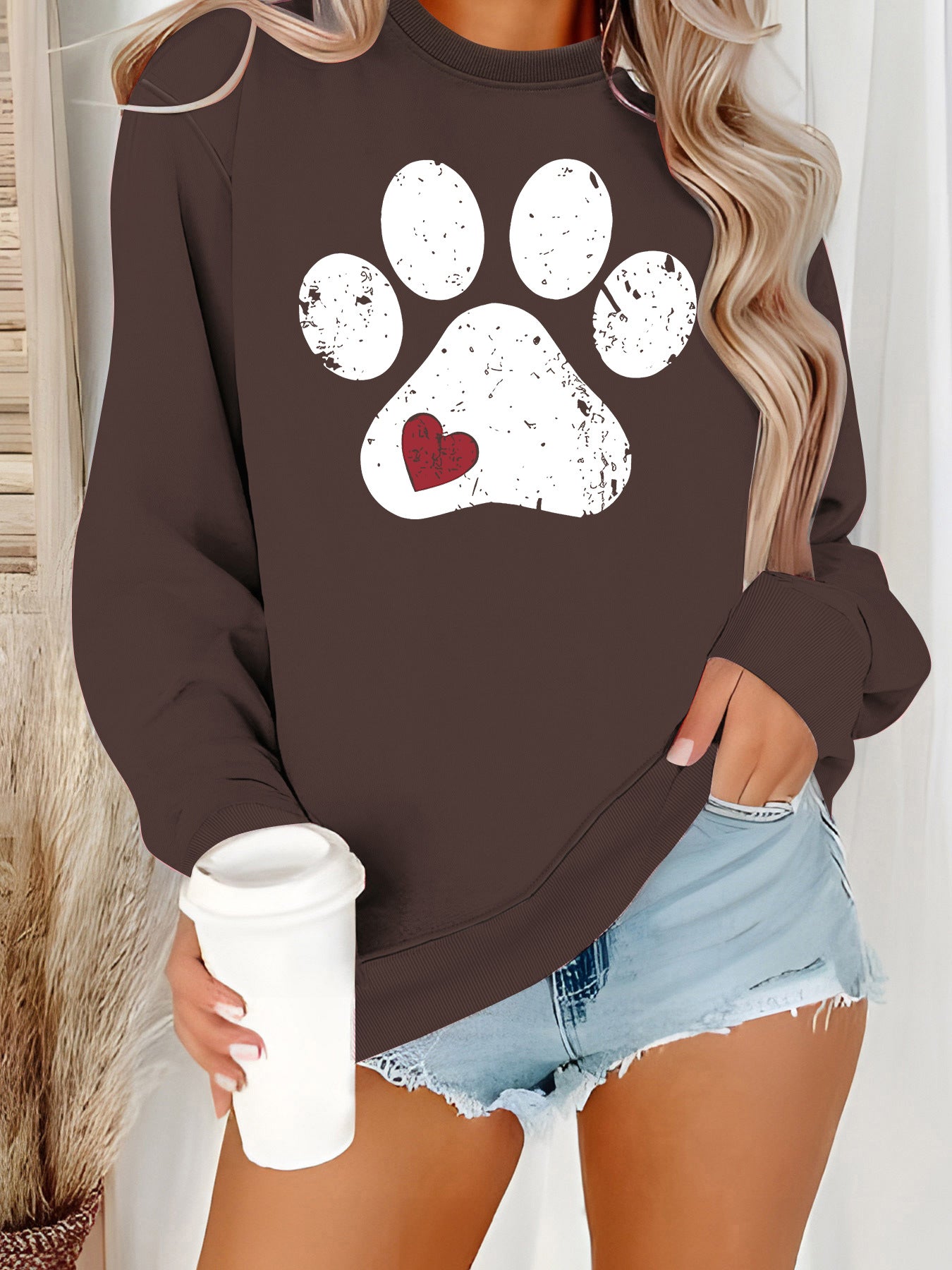 Women's High-grade Printed Autumn Round Neck High Women's Sweater, Sweater