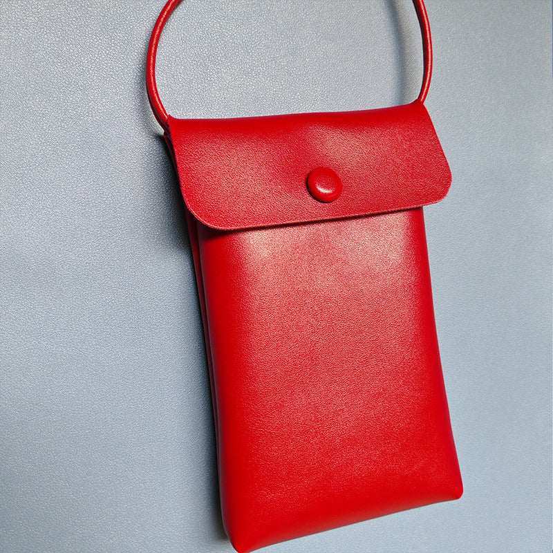 Korean Style Trendy Simple Vertical Mobile Soft Leather Phone Bags