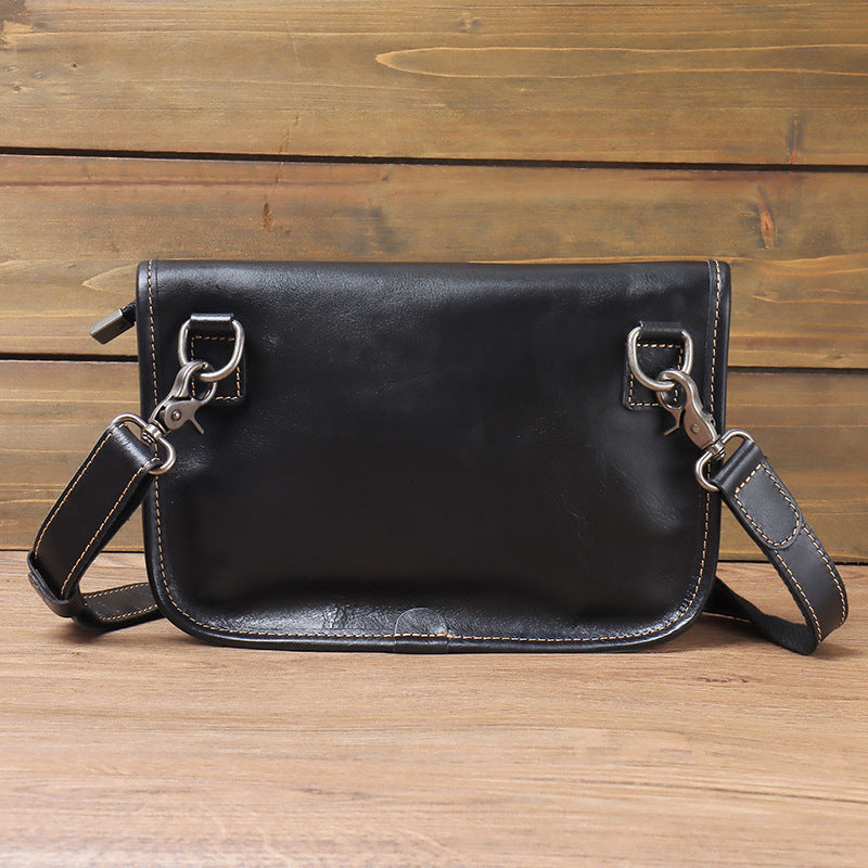 Men's Layer Cowhide Fashion Genuine Leather Trendy Men's Messenger Bags