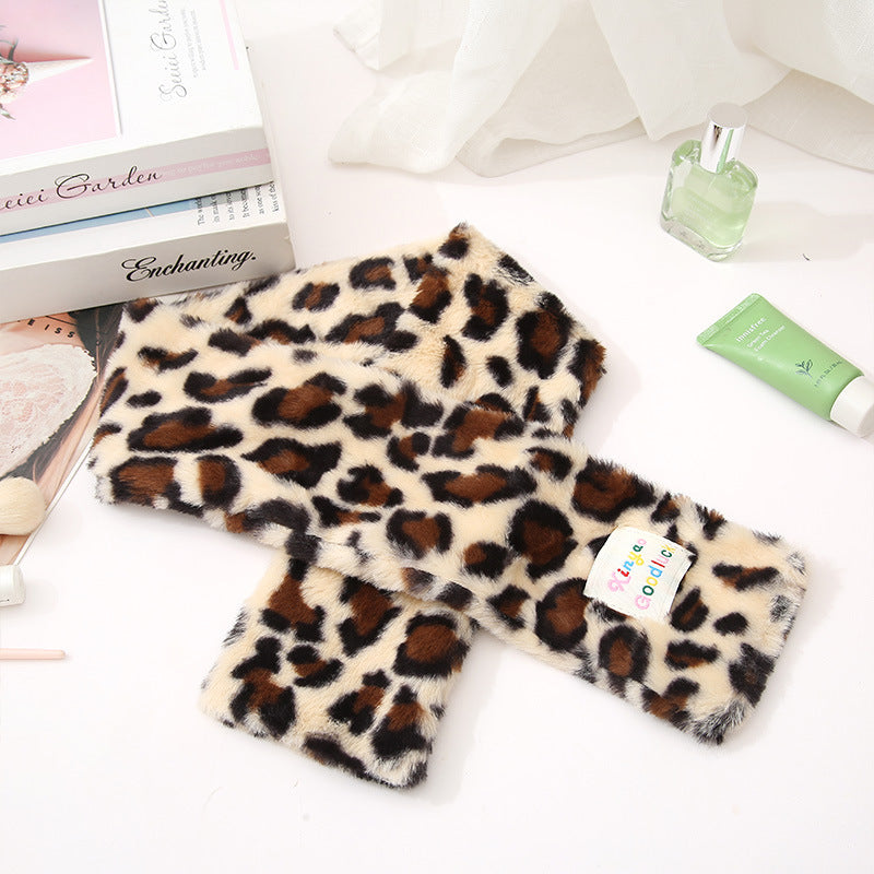 Plush Large Capacity Storage Leopard Print Hand-held Make-up Cosmetic Bags
