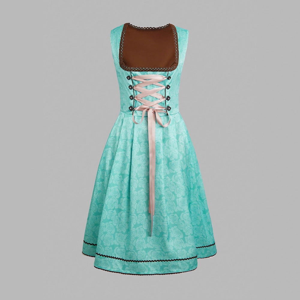 Women's Hot Maid Beer Sleeve Tied Dress Dresses