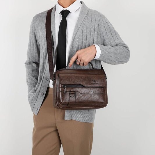 Men's Soft Leather Horizontal Large Capacity Leisure Men's Messenger Bags