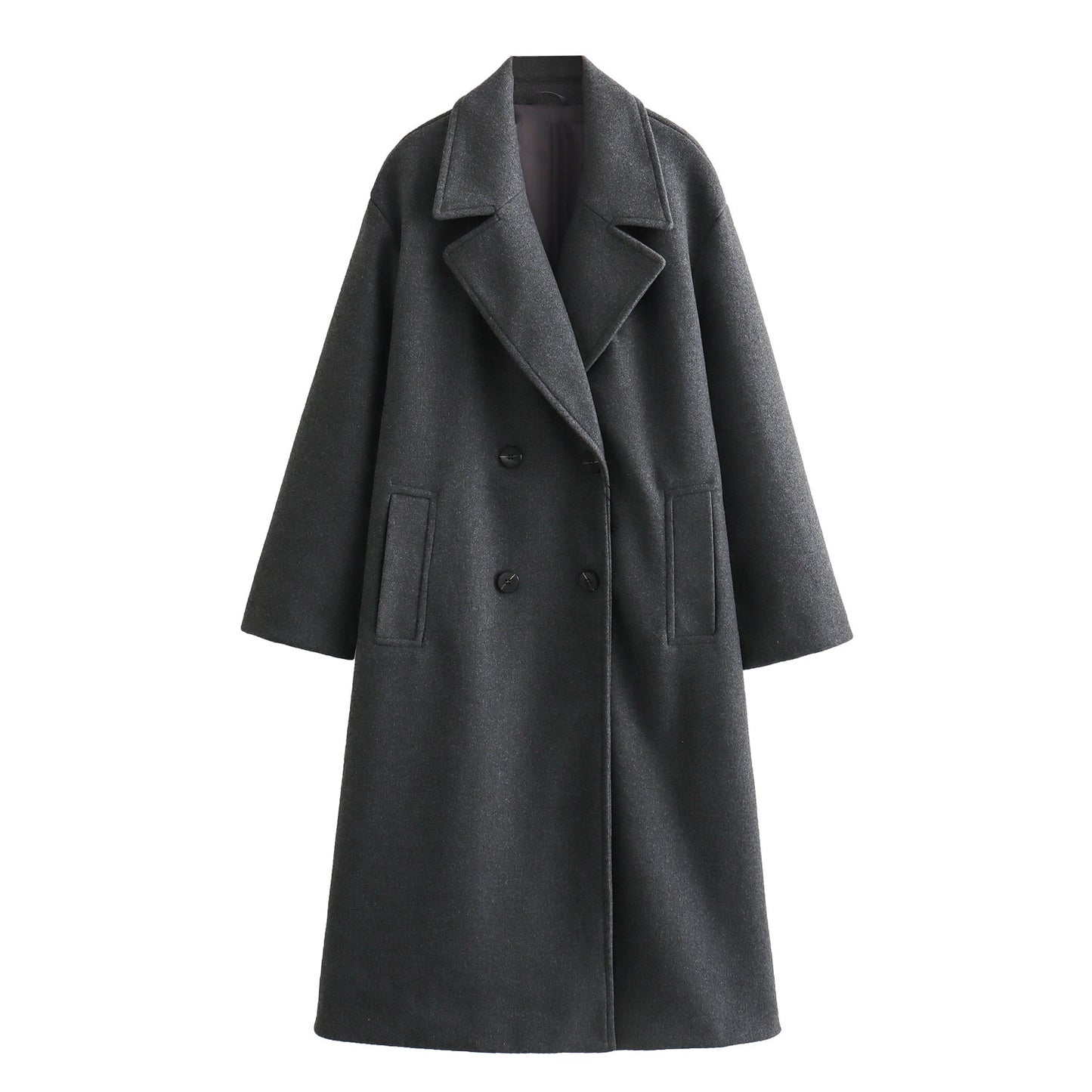 Autumn Soft Double Row Ornament Loose Coats